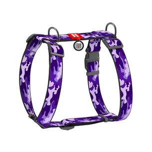 Шлея для собак WAUDOG Nylon анатомічна H-подібна з QR-паспортом "Фіолетовий камо" пластиковий фастекс XL (323-0003) зображення 1
