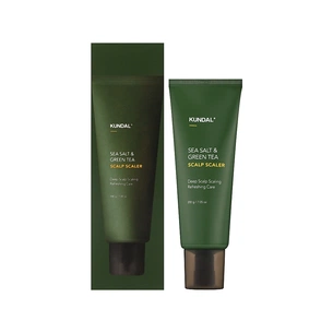 Скраб для шкіри голови Kundal Sea Salt & Green Tea Scalp Scaler Herb Mint 200 г (8809809420659) изображение 1
