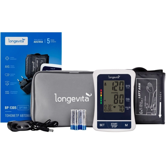 Тонометр Longevita Авт.вимір.артер.тиску LONGEVITA BP-1305 Авт.вимір.артер.тиску (BP-1305) - picture 1