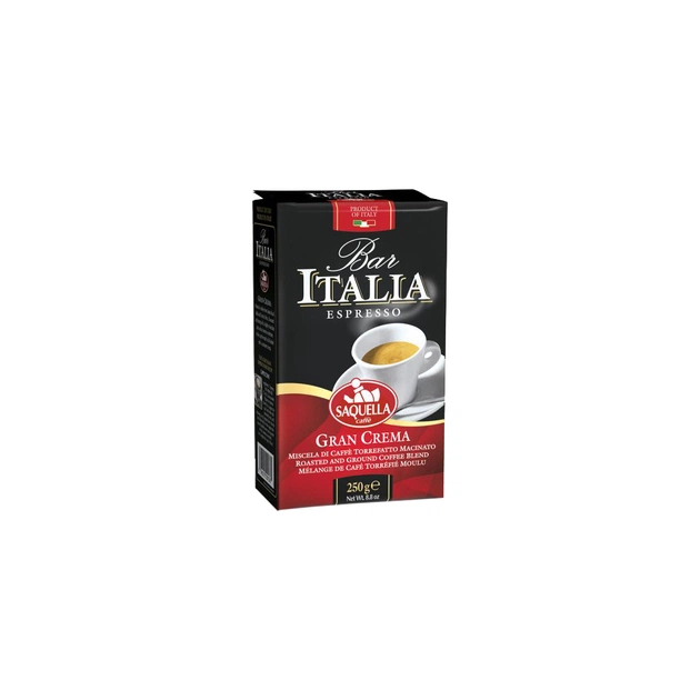 Кава SAQUELLA Bar Italia Gran Crema мелена 250 г (вакуум) (8002650001361) - изображение 1