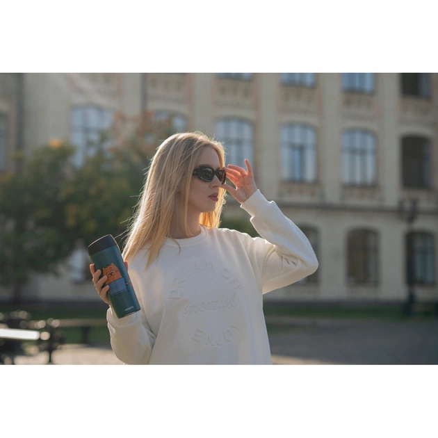 Термокружка Ardesto Coffee Тime Red Cat 450 мл Синя (AR2645CG) - зображення 4