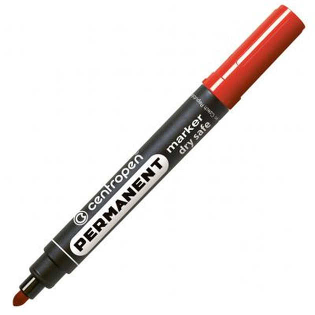 Маркер Centropen Permanent Dry Safe 8510 2,5 мм, round tip, red (8510/02) - изображение 1