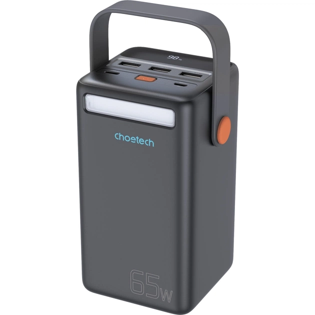 Батарея універсальна Choetech 50000mAh, PD/3.0/65W, QC/3.0/18W, USB-C, 3*USB-A, mirco USB, LED Light (B664-CCBE) - зображення 1