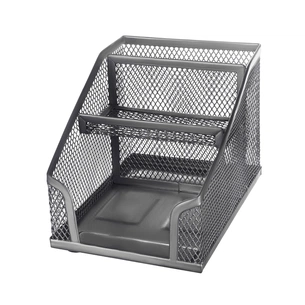 Підставка для дрібниць Buromax 152 x 102 x 103 мм, металева, срібна (BM.6245-24) зображення 1