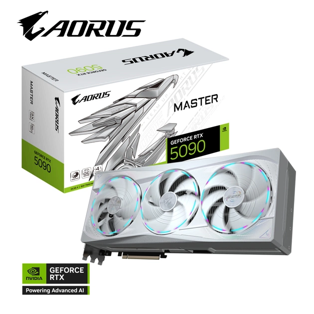 Відеокарта GIGABYTE GeForce RTX5090 32GB AORUS MASTER ICE (GV-N5090AORUSM ICE-32GD) - зображення 11