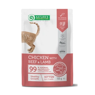 Вологий корм для кішок Nature's Protection Kitten Healthy Growth Chicken Beef & Lamb 100 г (NPUPF63658) зображення 1
