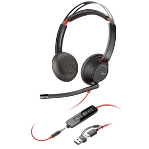 Навушники Poly Blackwire 5220 USB-A/USB-C 3.5 мм Black (8X231AA) зображення 1
