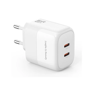 Зарядний пристрій XO L140 35W 2xUSB-C PD White (L140_White) зображення 1