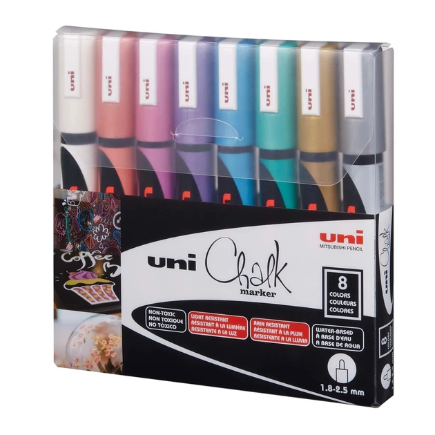 Набір маркерів UNI набір POSCA Metallic Color, 1,8-2,5 мм, 8 шт (PWE-5M METALLIC 8C) - зображення 1