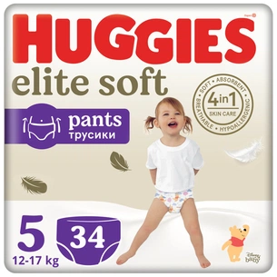 Підгузки Huggies Elite Soft 5 (12-17кг) Mega 34 шт (5029053549354) зображення 1
