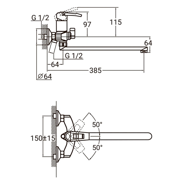 Змішувач AQUATICA KM-2C233C - picture 7