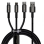 Дата кабель USB 2.0 AM to Lightning + Micro 5P + Type-C 1.5m 3.5A black Baseus (CAMLTWJ-01) - уменьшенное изображение 1