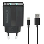 Зарядний пристрій Grand-X 5V 2,1A Black + cable USB-Lightning (CH15LTB) - зменшене зображення 1