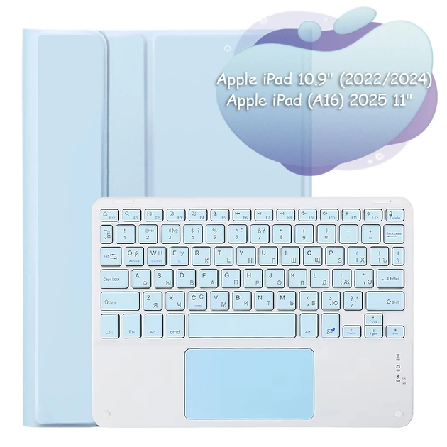 Чохол до планшета BeCover Keyboard+TouchPad Apple iPad 10.9" 2022 Light Blue (712378) - изображение 1