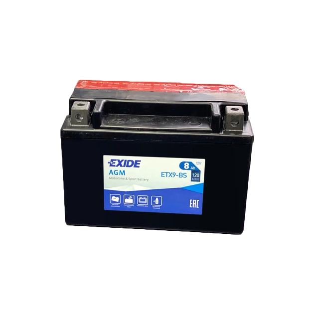 Аккумулятор автомобильный EXIDE AGM 8Ah (+/-) (120EN) (ETX9-BS) - изображение 1