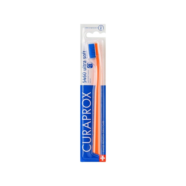 Зубна щітка Curaprox CS 5460 Ultra Soft Ультрам'яка D 0.10 мм Помаранчева із синьою щетиною (CS 5460-04) - изображение 1