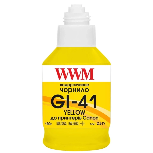 Чорнило WWM Canon GI-41 для Pixma G2420/3420 190г Yellow (KeyLock) (G41Y) - picture 2