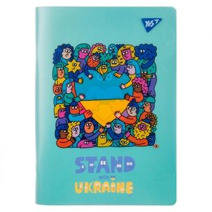 Зошит Yes А5 Stand with Ukraine пластикова обкладинка 70 аркушів, клітинка (681859) зображення 1