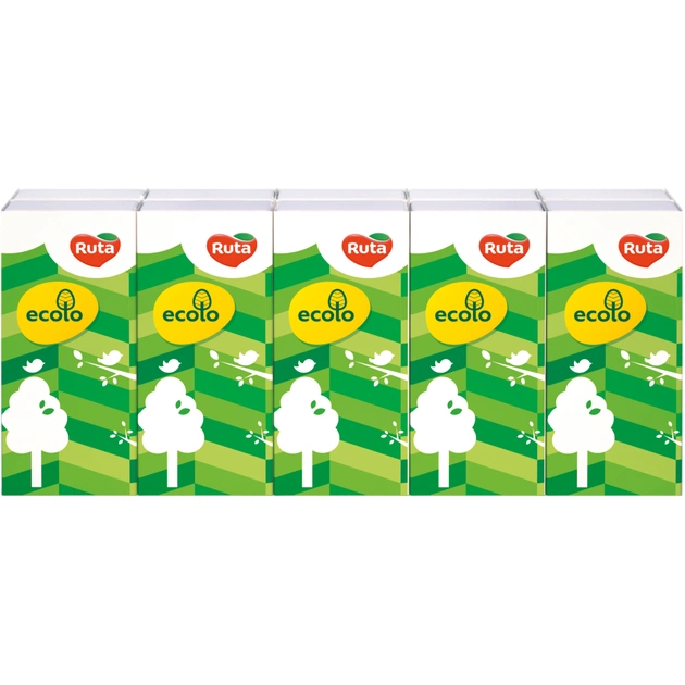 Серветки косметичні Ruta Ecolo Білі без аромату 2 шари 9 шт. х 10 пачок (4820023747906) - picture 1