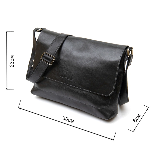 Сумка Grande Pelle Шкіряна чоловіча Чорна (11429) - зображення 3