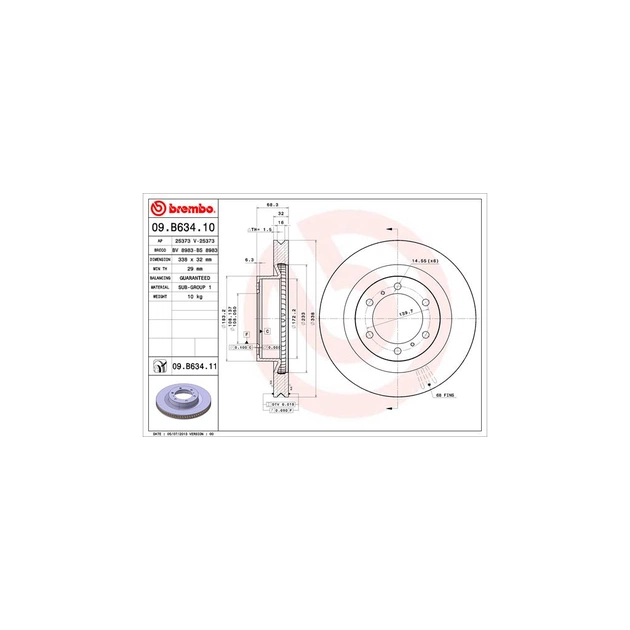 Гальмівний диск Brembo 09.B634.11 - зображення 1