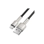 Дата кабель USB 2.0 AM to Lightning 1.0m Cafule Metal 2.4A black Baseus (CALJK-A01) - зменшене зображення 1