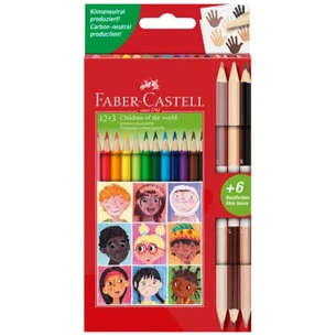Олівці кольорові Faber-Castell Children of the World 12 кольорів + 3 шт (511514) (32331) зображення 1