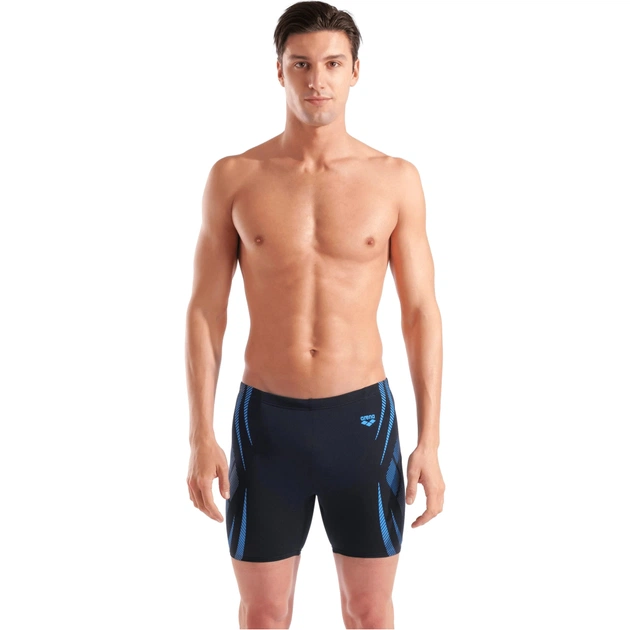 Плавки Arena Poseidonia Swim Mid Jammer 009091-508 чорний, бірюзовий 85 (3468337622482) - изображение 1