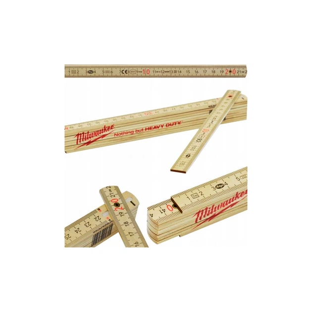 Лінійка Milwaukee складана тонка дерев'яна, 2м (4932459303) - picture 4