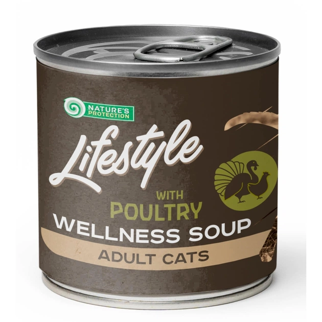 Консерви для котів Nature's Protection Lifestyle Adult cats Longhaired Soup Poultry 140 г (KIKNPLF63357) - зображення 1