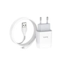 Зарядний пристрій HOCO C72A USB + cable USB to USB-C 10.5W White (Hoco C72AW/Tc) - зменшене зображення 3