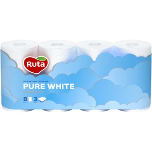 Туалетний папір Ruta Pure White 3 шари 8 рулонів (4820023747555) зображення 1