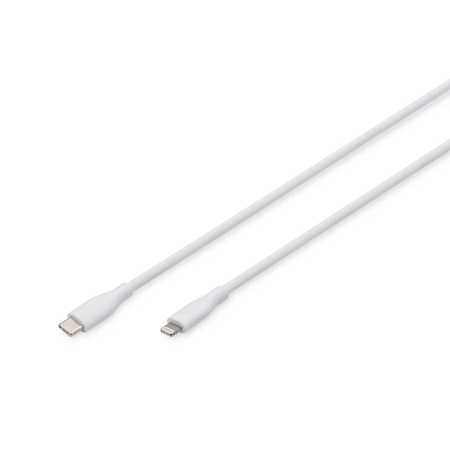 Дата кабель USB-C to Lightning 2.0m USB 2.0 60W silicone white Digitus (AK-600110-020-W) - зображення 1