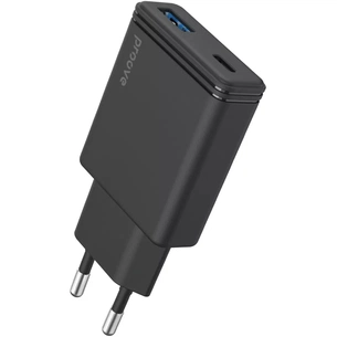 Сетевое зарядное устройство Proove Slender (1USB-C, 1USB) 45W Black (WCSL45110001) изображение 1
