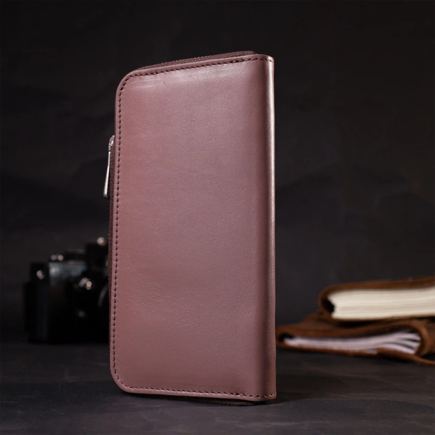 Портмоне Grande Pelle Из натуральной кожи Пудровое (16797) - изображение 9