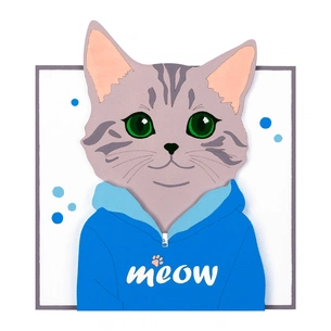 Картина по номерам Rosa Talent 3D Meow МДФ ґрунтоване, 18х20 см (4823098543572) изображение 1