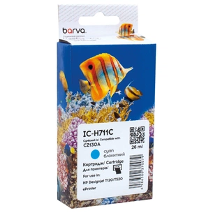 Картридж Barva HP 711 (CZ130A/CZ134A) 26 мл, Cyan (IC-H711C) зображення 1