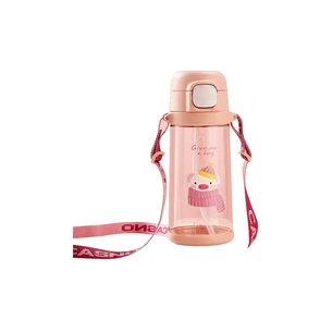 Пляшка для води Casno 690 мл KXN-1219 Рожева Свинка з соломинкою (KXN-1219_Pink) зображення 1