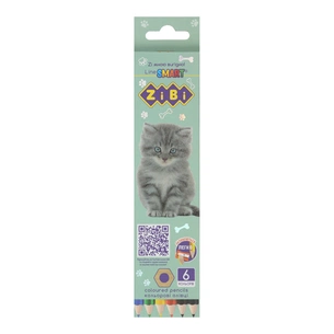 Олівці кольорові ZiBi Dogs&Cats шестигранні 6 кольорів (ZB.2426) зображення 1
