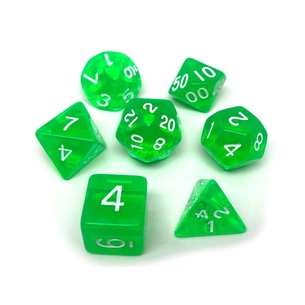 Набір кубиків для настільних ігор Games 7 Days Transparent 7 Dice Set - Green (g7dtran05) изображение 1
