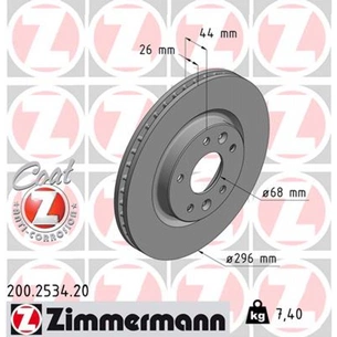 Гальмівний диск ZIMMERMANN 200.2534.20 зображення 1