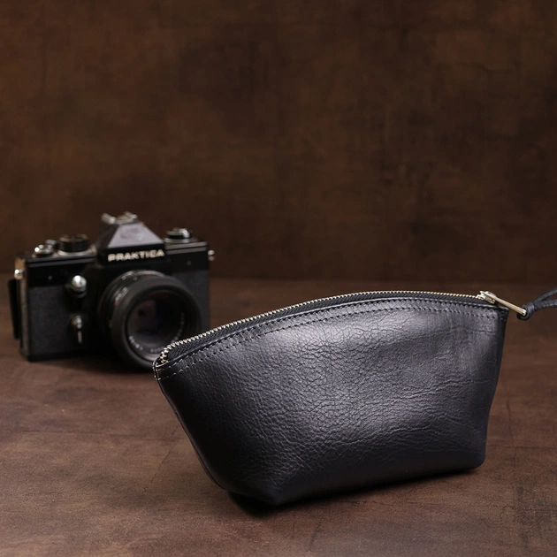 Косметичка Grande Pelle Шкіряна Чорна (11570) - зображення 10