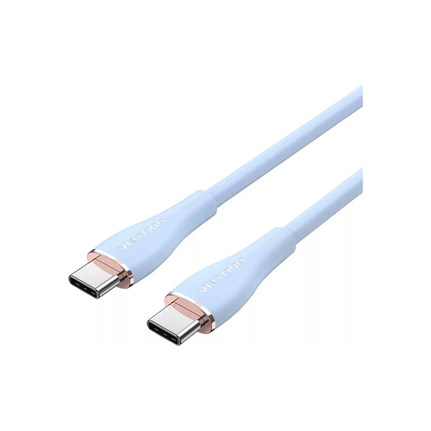 Дата кабель USB-C to USB-C 1.0m USB2.0 100W (20V/5A) Light Blue Silicone Vention (TAWSF) - picture 1