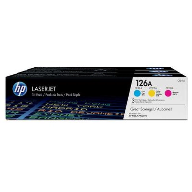 Картридж HP CLJ 126A CYM Tri-Pack, CP1025/M175 (CE311A,CE312A,CE313A) (CF341A) - изображение 1