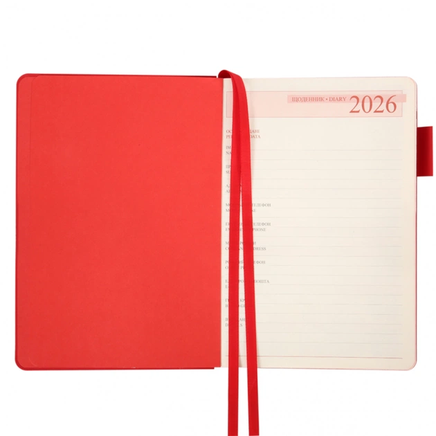 Тижневик Leo planner А5 датований 2026 "Binario", м'який, червоний, 368 сторінок (252642) - picture 4