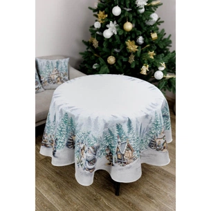 Скатертина Прованс гобеленова Казкові гноми Dх136 см (038457) зображення 1