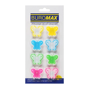 Магнит Buromax набор BUTTERFLY, 8 шт. 30 мм (BM.0045) изображение 1