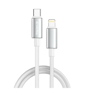 Дата кабель USB-C to Lightning 1.0m PD30W zinc alloy braided white ColorWay (CW-CBPDCL098-WT) зображення 1