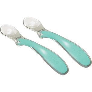 Набір дитячого посуду Nuvita силіконових ложечок Easy Eating 6м + 2 шт. зелених (NV8480COOLGREEN) зображення 1