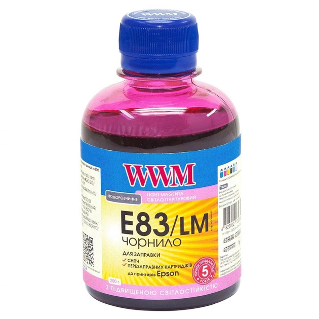Чорнило WWM EPSON StPhoto R270/290 Light Magenta NEW (E83/LM) - зображення 1